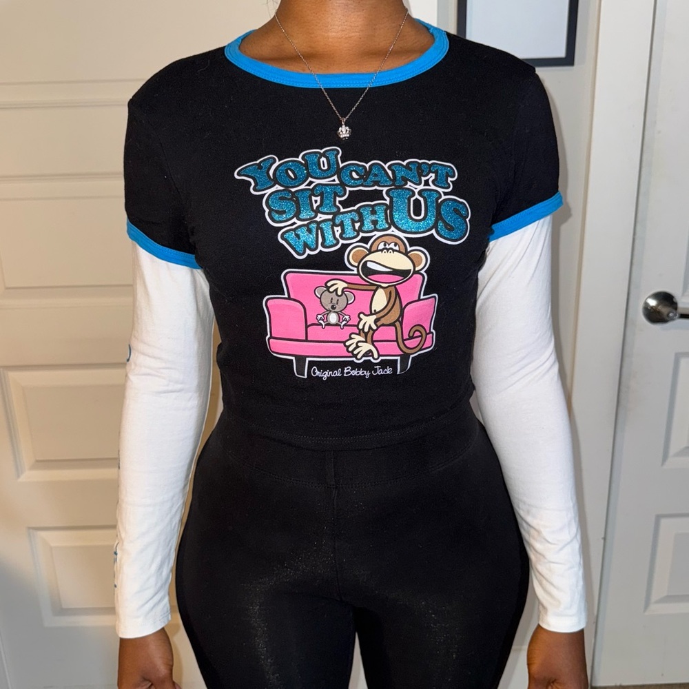 Vintage Bobby Jack Long Sleeve Cropped T-shirt